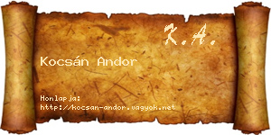 Kocsán Andor névjegykártya